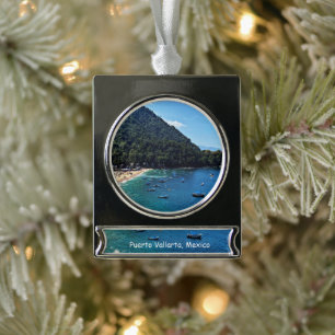 Puerto Vallarta, Mexico Silver Plated Banner Ornament