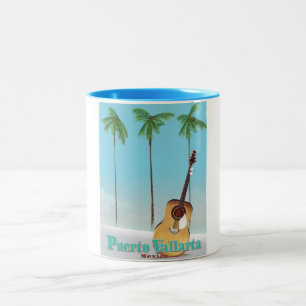 Puerto Vallarta Mexico travel poster Two-Tone Coffee Mug