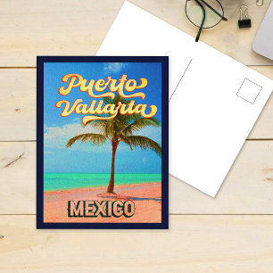 Puerto Vallarta Mexico Vintage Souvenirs 60s Postcard