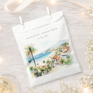 Puerto Vallarta Mexico Watercolor scape Wedding Favour Bag