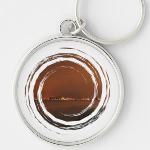 Puerto Vallarta Skyline at Night; No Greeting Key Ring