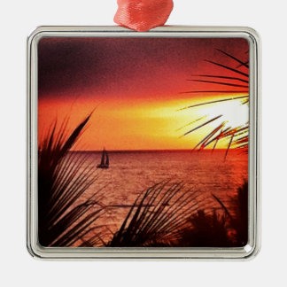 Puerto Vallarta Sunset Metal Tree Decoration