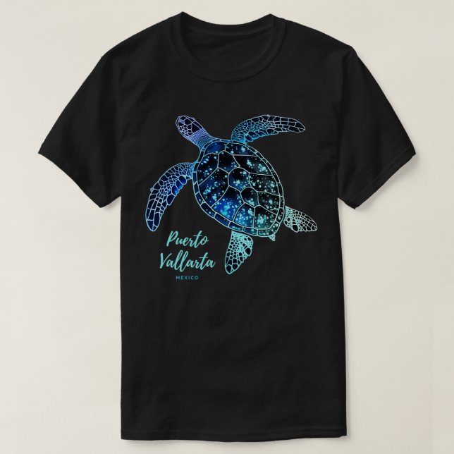 Puerto Vallarta Tribal Sea Turtle Mexico Souvenir  T-Shirt (Design Front)