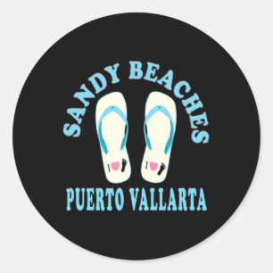 Puerto Vallarta Vacation Sandy Beaches I Heart Fli Classic Round Sticker