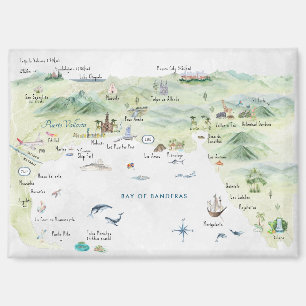 Puerto Vallarta Watercolor Travel Magnet