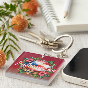 Puertorico Costa Rica Island Congas Key Ring