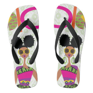 Puff Girl Colourful Flip Flops