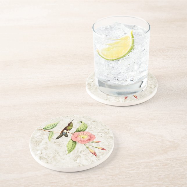 Puff Leg Hummingbird Sandstone Coaster (Side)