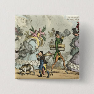 Puff, Puff, It is an Age of Puffing, Puff, Puff, P 15 Cm Square Badge
