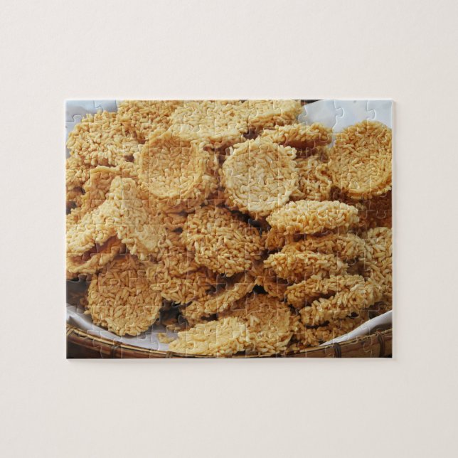 Puffed Rice Cakes ~ Asian Sweets Desserts Food Jigsaw Puzzle (Horizontal)