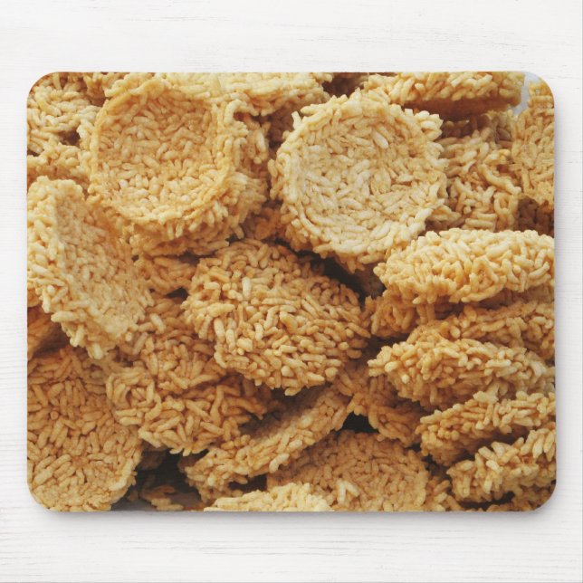 Puffed Rice Cakes ~ Asian Sweets Desserts Food Mouse Pad (Front)