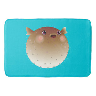 Puffer fish bath mat