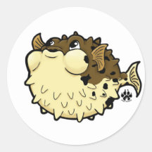 Puffer Fish Classic Round Sticker