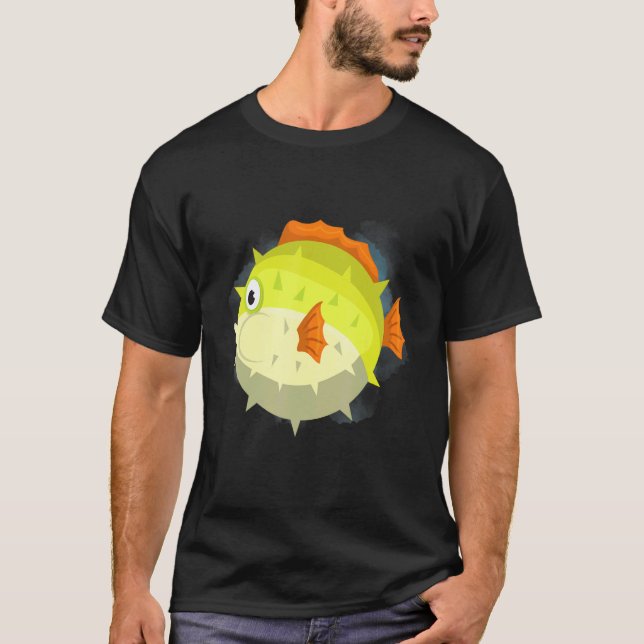 Puffer Fish Deep Ocean Creatures and Rift Life T-Shirt (Front)