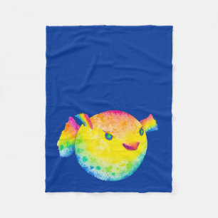 Puffer fish fleece blanket