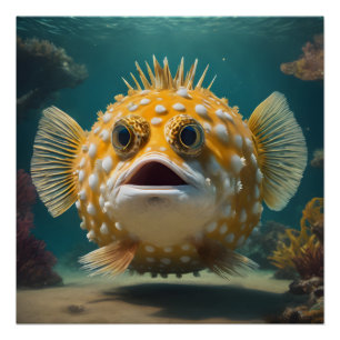 Puffer Fish no 3 Glossy Poster