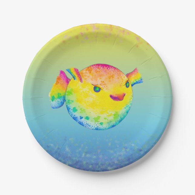 Puffer fish paper plate (Front)
