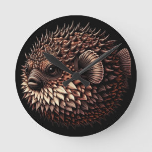 Puffer Fish Round Clock