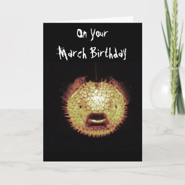 PUFFER FISH SAYS ***HAPPY BIRTHDAY*** LET'S FISH CARD (Front)