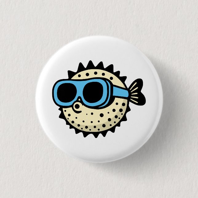 Pufferfish 3 Cm Round Badge (Front)