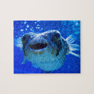 Pufferfish Blue Design Jigsaw Puzzle