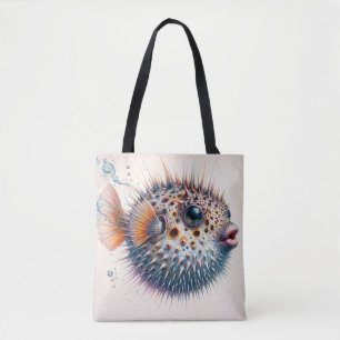 Pufferfish Funny Sea Animal Art Tote Bag