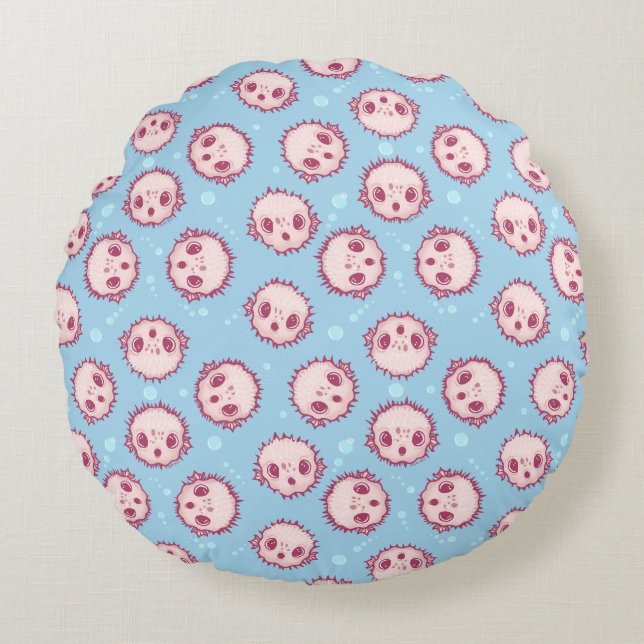 Pufferfish  round cushion (Front)