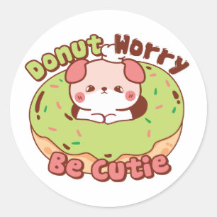 Puffi Doughnut Worry Classic Round Sticker