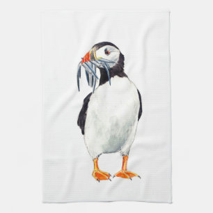 Puffin apron tea towel