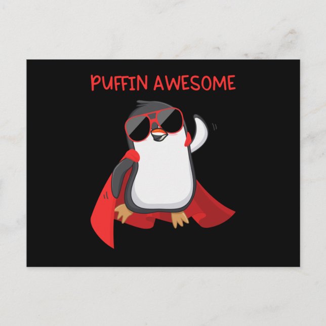 Puffin Awesome Puffin Superhero Gift Postcard (Front)