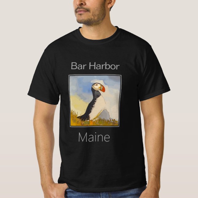Puffin, Bar Harbour, Maine T-Shirt (Front)