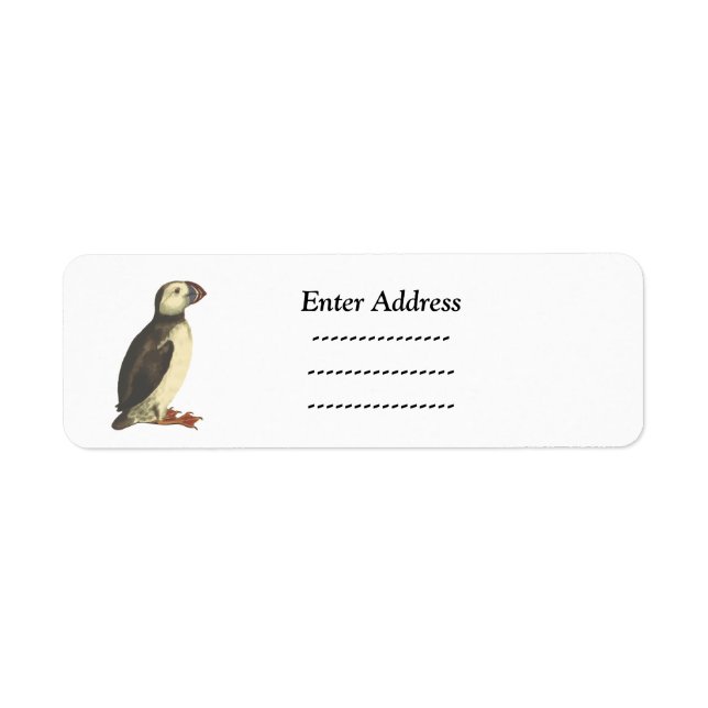 Puffin Bird Custom address label Sticker (Front)