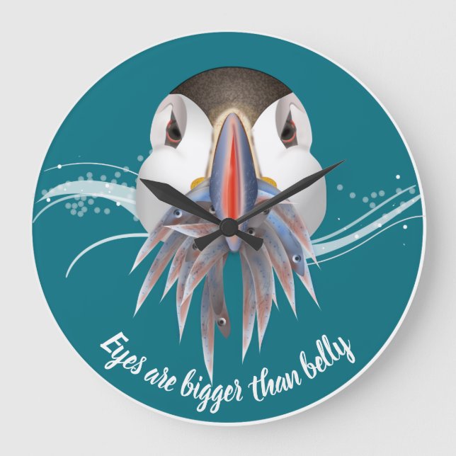 Puffin Bird Large Clock (Front)