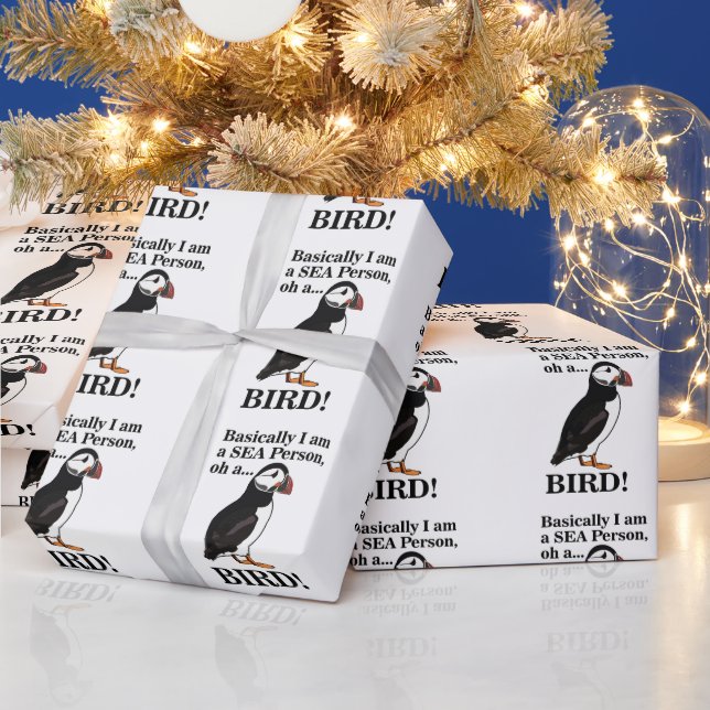Puffin Bird Seabird Funny Birthday Wrapping Paper (Holidays)