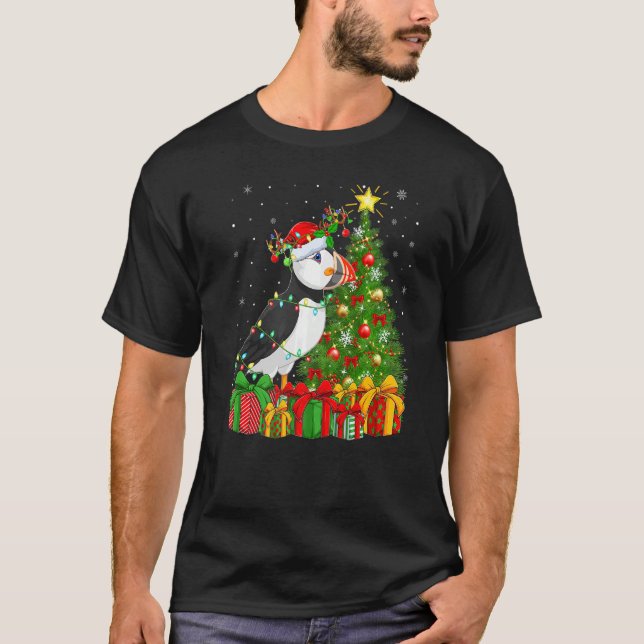 Puffin Bird  Xmas Holiday Santa Puffin Christmas T T-Shirt (Front)