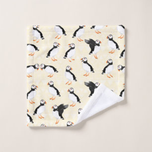 Puffin Birds Pattern Wash Cloth