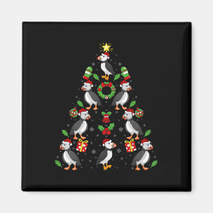 Puffin Birds Xmas Lighting Tree Puffin Christmas  Magnet