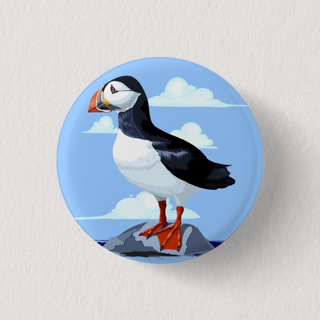 Puffin Cute Atlantic Seabird 3 Cm Round Badge (Front)