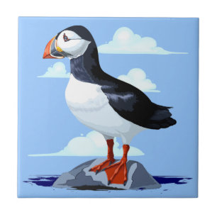 Puffin Cute Atlantic Seabird Ceramic Tile