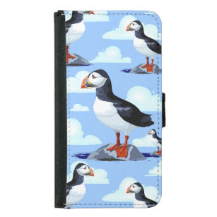 Puffin Cute Atlantic Seabird Samsung Galaxy S5 Wallet Case