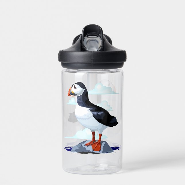 Puffin Cute Atlantic Seabird Water Bottle (Front)