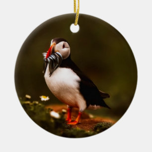 Puffin Fish Animal Bird Wildlife Atlantic Island Ceramic Ornament