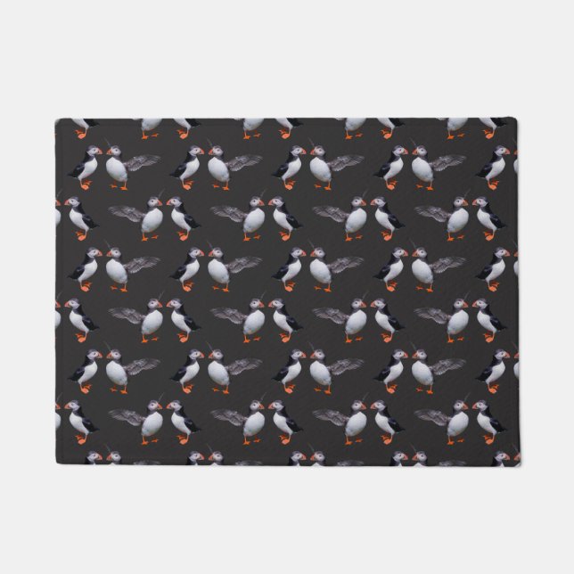 Puffin Frenzy Floor Mat (Dark Grey) (Front)