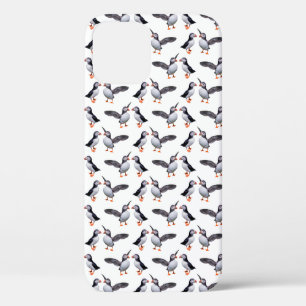 Puffin Frenzy iPhone 12 Case (Choose Colour)