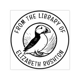 Puffin From The Library of Bookplate  Self-inking Stamp