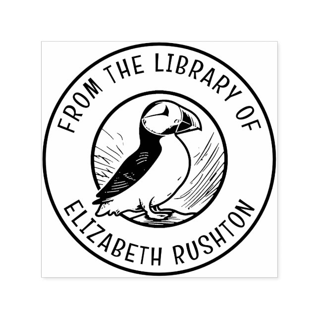 Puffin From The Library of Bookplate  Self-inking Stamp (Design)