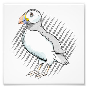 Puffin Halftones Photo Print