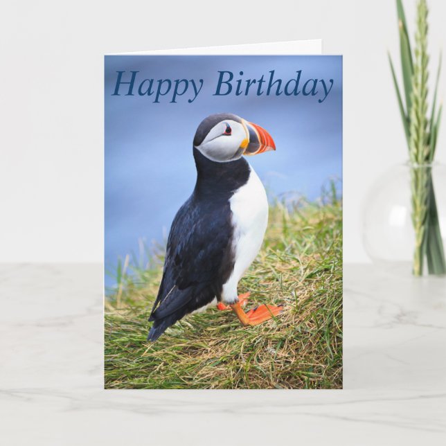 Puffin Happy Birthday Card (Front)