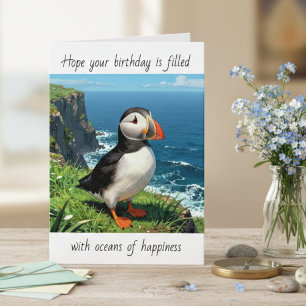Puffin Happy Birthday Wishes Card