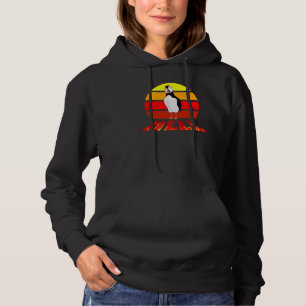 Puffin Hell Retro Sunset  Swearing Animal Pun Hoodie